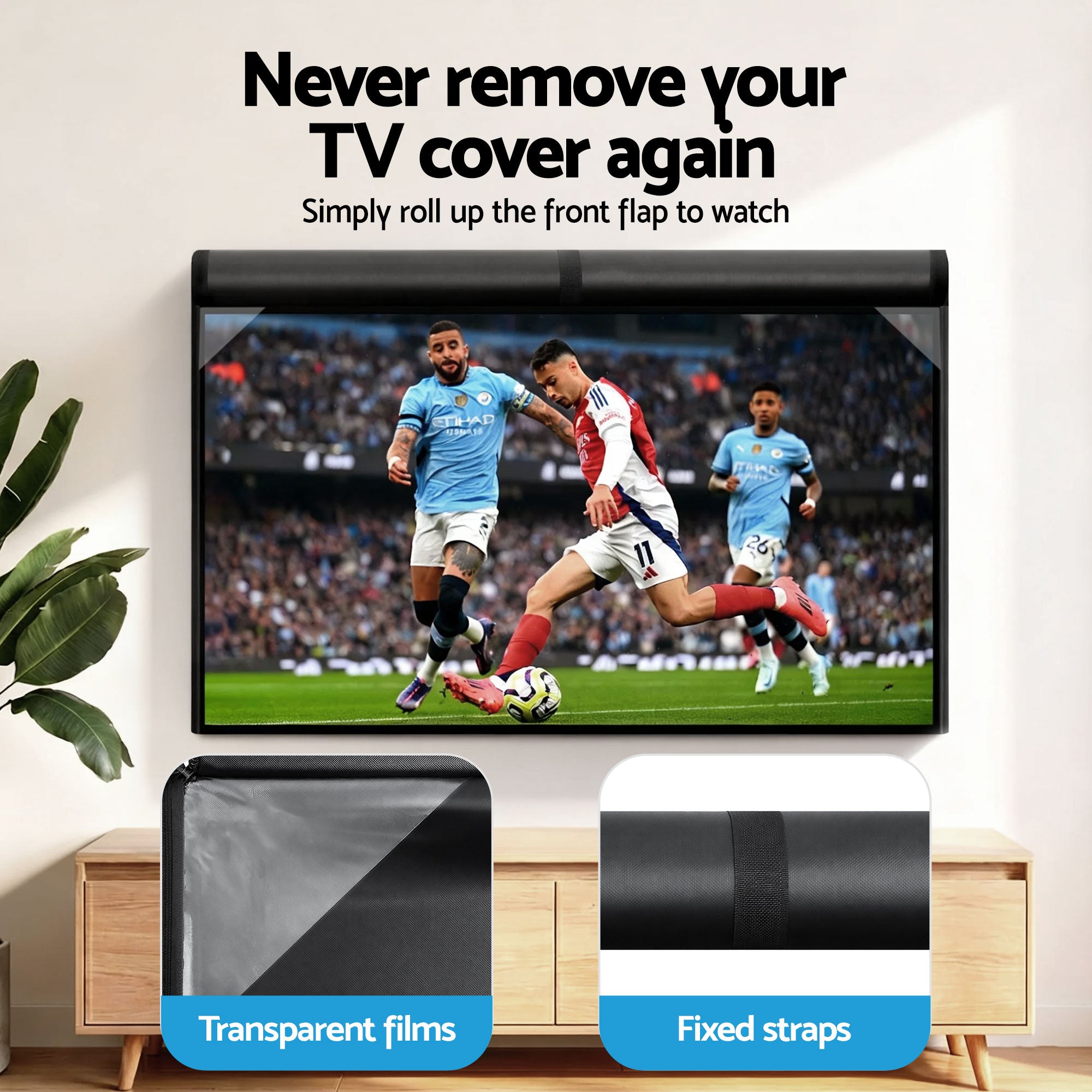 Artiss 55-58 Inch TV Cover Waterproof Outdoor Patio Flat Television Protector-Appliances > TV > TVs &amp; Accessories-PEROZ Accessories