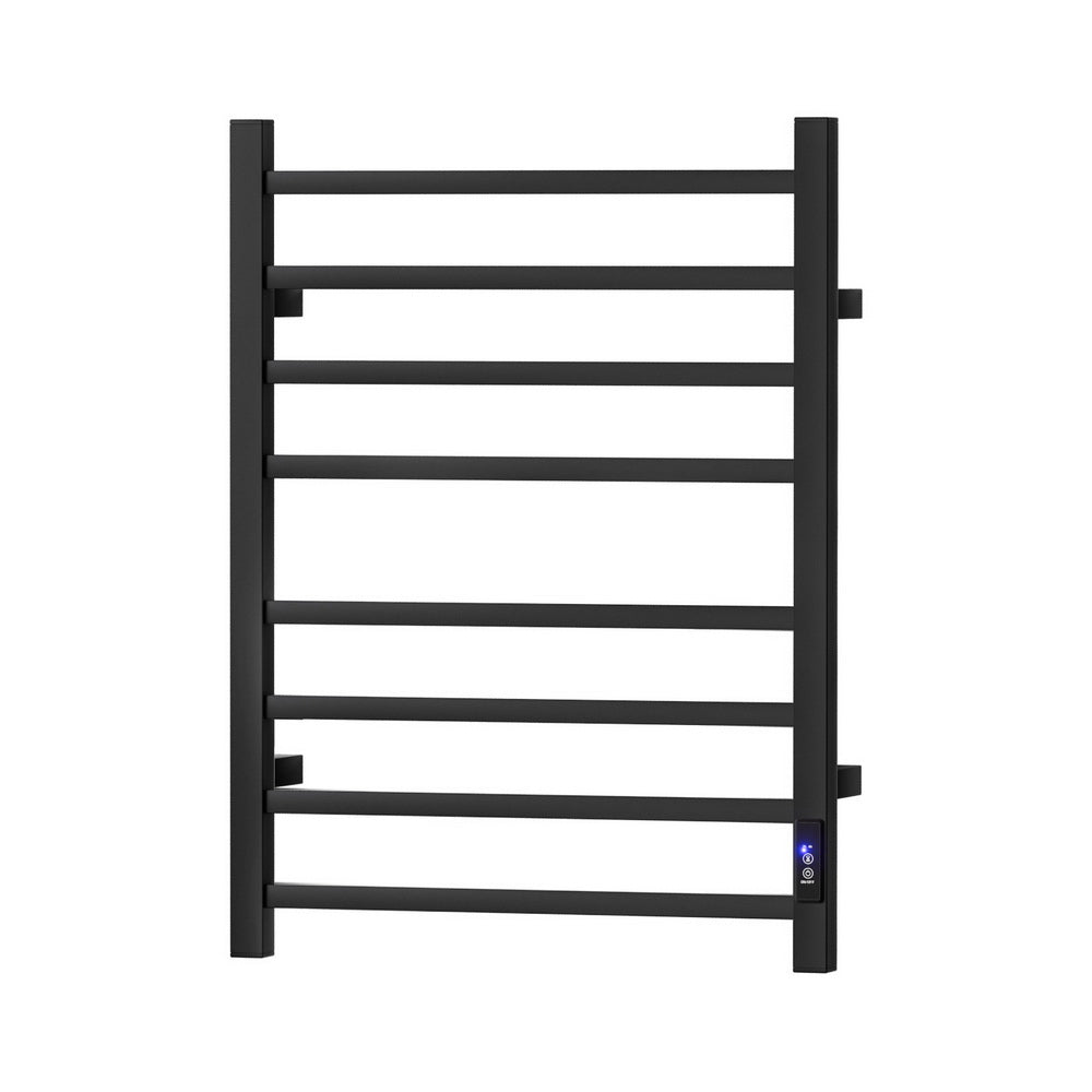 Devanti Heated Towel Rail 8 Square Bars with Timer Electric Heater Warmer Rack-Home &amp; Garden &gt; Bathroom Accessories &gt; Towel Racks &amp; Holders-PEROZ Accessories