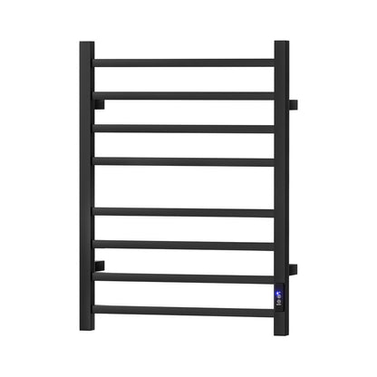 Devanti Heated Towel Rail 8 Square Bars with Timer Electric Heater Warmer Rack-Home &amp; Garden &gt; Bathroom Accessories &gt; Towel Racks &amp; Holders-PEROZ Accessories