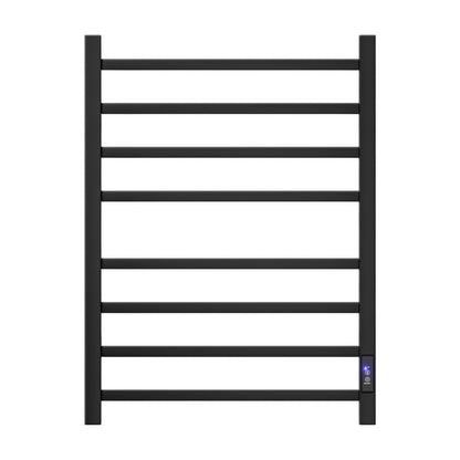 Devanti Heated Towel Rail 8 Square Bars with Timer Electric Heater Warmer Rack-Home &amp; Garden &gt; Bathroom Accessories &gt; Towel Racks &amp; Holders-PEROZ Accessories