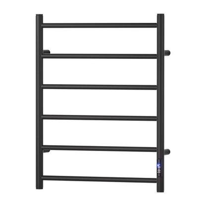 Devanti Heated Towel Rail 6 Round Bars with Timer Electric Heater Warmer Rack-Home &amp; Garden &gt; Bathroom Accessories &gt; Towel Racks &amp; Holders-PEROZ Accessories