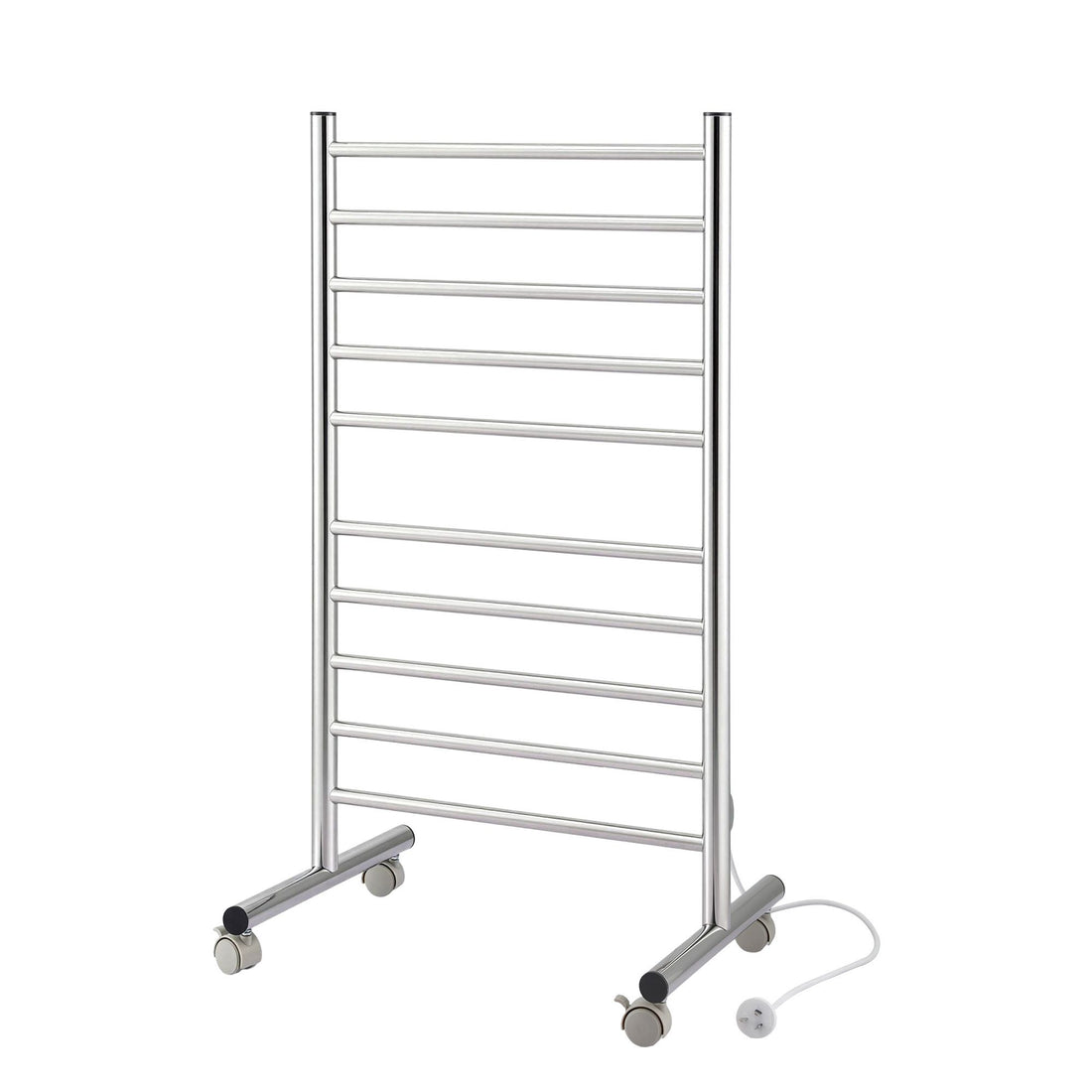 Devanti 10-Bar Freestanding Heated Towel Rail 3-5 Mins Fast Heating Electric Towel Warmer for Bathroom Winter Drying Stainless Steel Plug In 100W-Home &amp; Garden > Bathroom Accessories > Towel Racks &amp; Holders-PEROZ Accessories