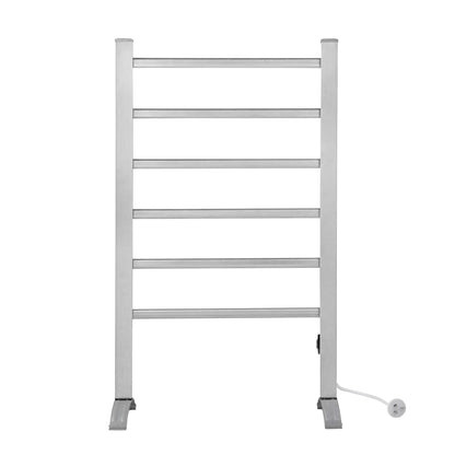 Devanti Electric Heated Towel Rail Rack 6 Bars Freestanding Clothes Dry Warmer-Heated Towel Rails-PEROZ Accessories