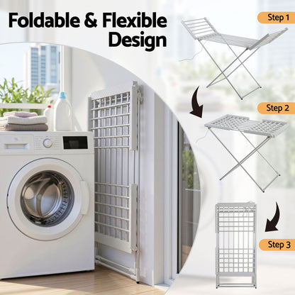 Devanti Electric Heated Towel Rail Rack 18 Bars Freestanding Clothes Dry Warmer-Home &amp; Garden > DIY-PEROZ Accessories
