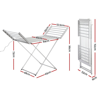 Devanti Electric Heated Towel Rail Rack 18 Bars Freestanding Clothes Dry Warmer-Home &amp; Garden > DIY-PEROZ Accessories