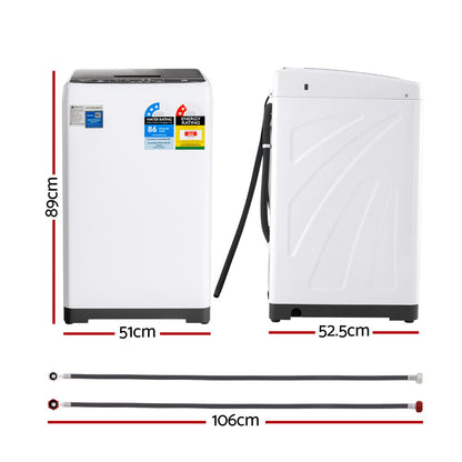 Devanti 6kg Top Load Washing Machine White-Appliances &gt; Washers, Dryers &amp; Irons &gt; Washing Machines-PEROZ Accessories