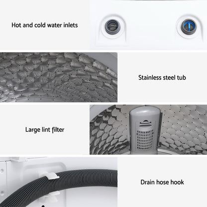 Devanti 6kg Top Load Washing Machine White-Appliances &gt; Washers, Dryers &amp; Irons &gt; Washing Machines-PEROZ Accessories