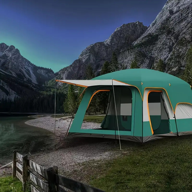 Tasman 3-5 Person Tent Camping Hiking Festival Pop Up Sleeping - Green-Outdoor Recreation > Camping > Tents-PEROZ Accessories