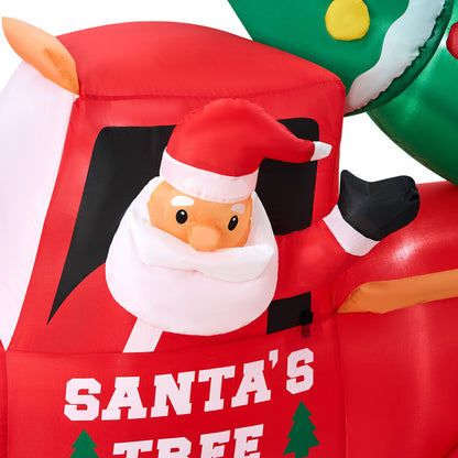 Tinseltown 2.2M Christmas Inflatable Santa Truck with LED Lights-Christmas Inflatable-PEROZ Accessories