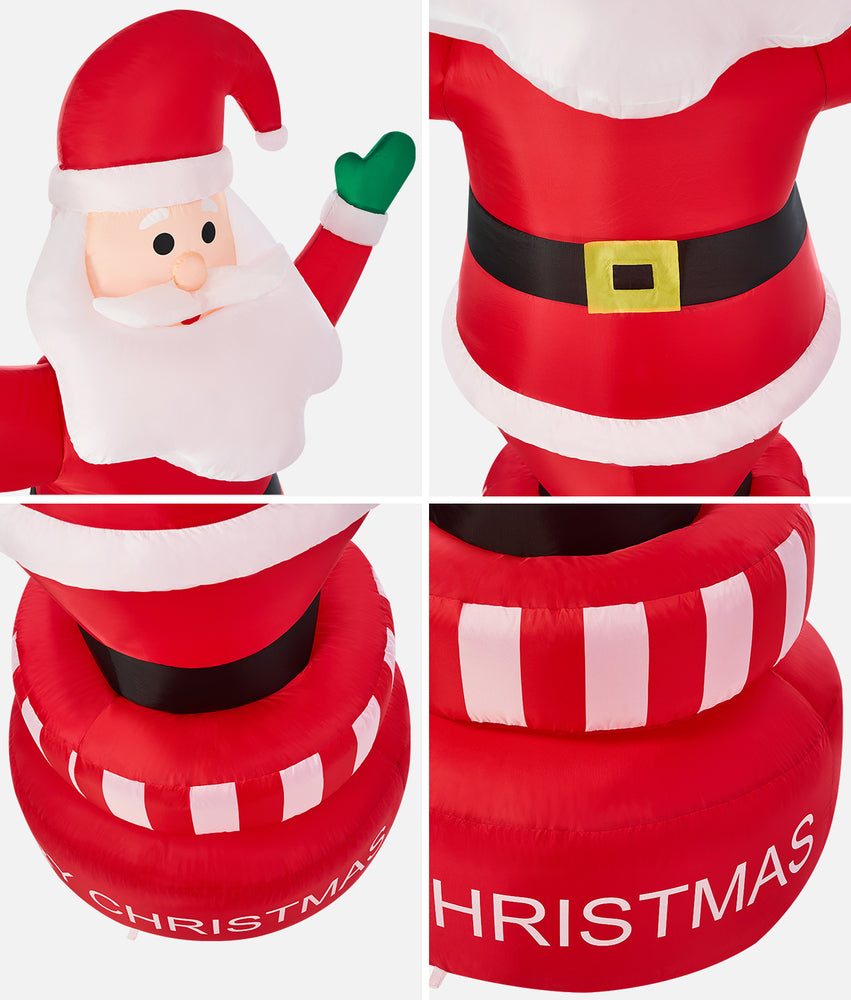 Tinseltown 2.4M Christmas Inflatable Spinning Santa Claus with LED Light-Christmas Inflatable-PEROZ Accessories