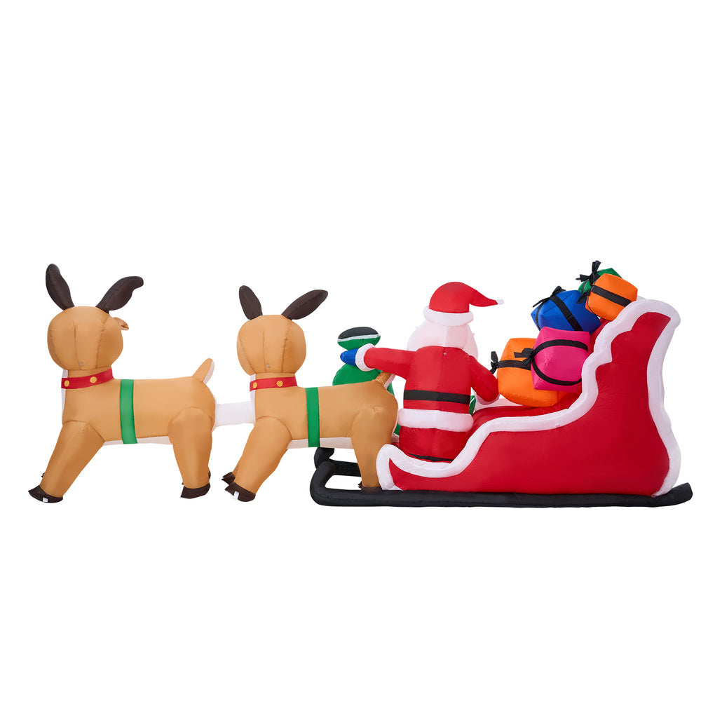 Tinseltown 3M Christmas Inflatable Santa Claus Sleigh Reindeers LED-Christmas Inflatable-PEROZ Accessories