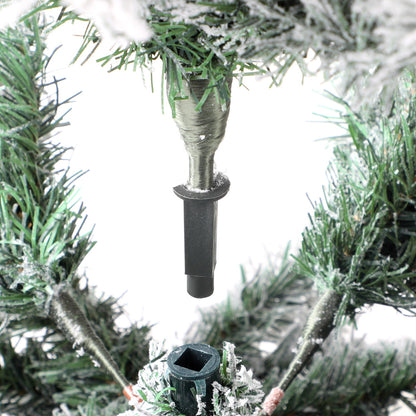Tinseltown LED Christmas Tree 1.8M 6FT with Tree Skirt Light Snow-sprayed Green-Christmas Tree-PEROZ Accessories