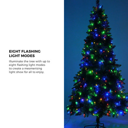 Tinseltown LED Christmas Tree 2.4M 8FT Multi Colour Lights 8 Flash Modes-Christmas Tree-PEROZ Accessories