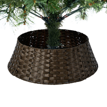 Tinseltown LED Christmas Tree 2.4M 8FT with Rattan Tree Skirt Warm Light Green-Christmas Tree-PEROZ Accessories