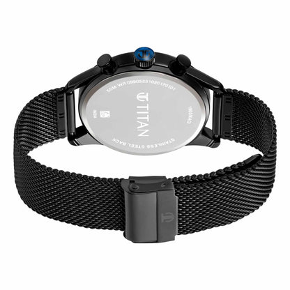 Titan Elmnt Black Dial Analogue Stainless Steel Strap Watch for Men-PEROZ Accessories