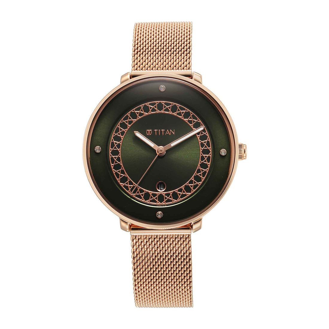 Titan Marhaba Green Dial Analogue Stainless Steel Strap watch for Women-PEROZ Accessories