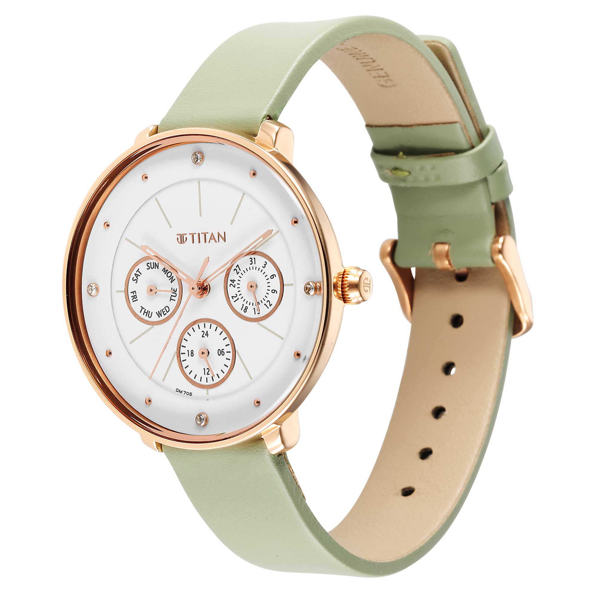 Titan Neo White Dial Analogue Leather Strap Watch for Women-PEROZ Accessories