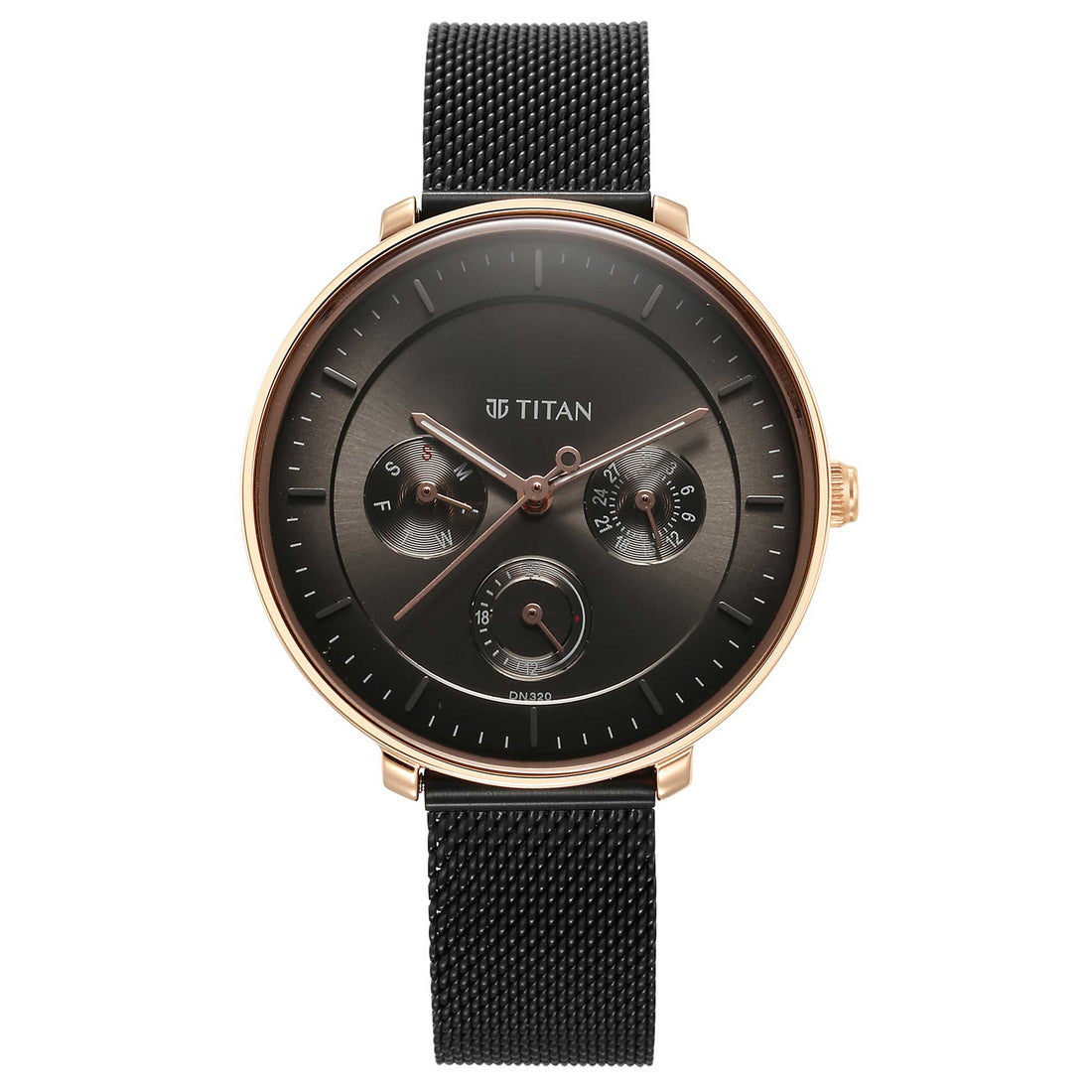 Titan Noir Anthracite Dial Women Watch With Stainless Steel Strap-PEROZ Accessories