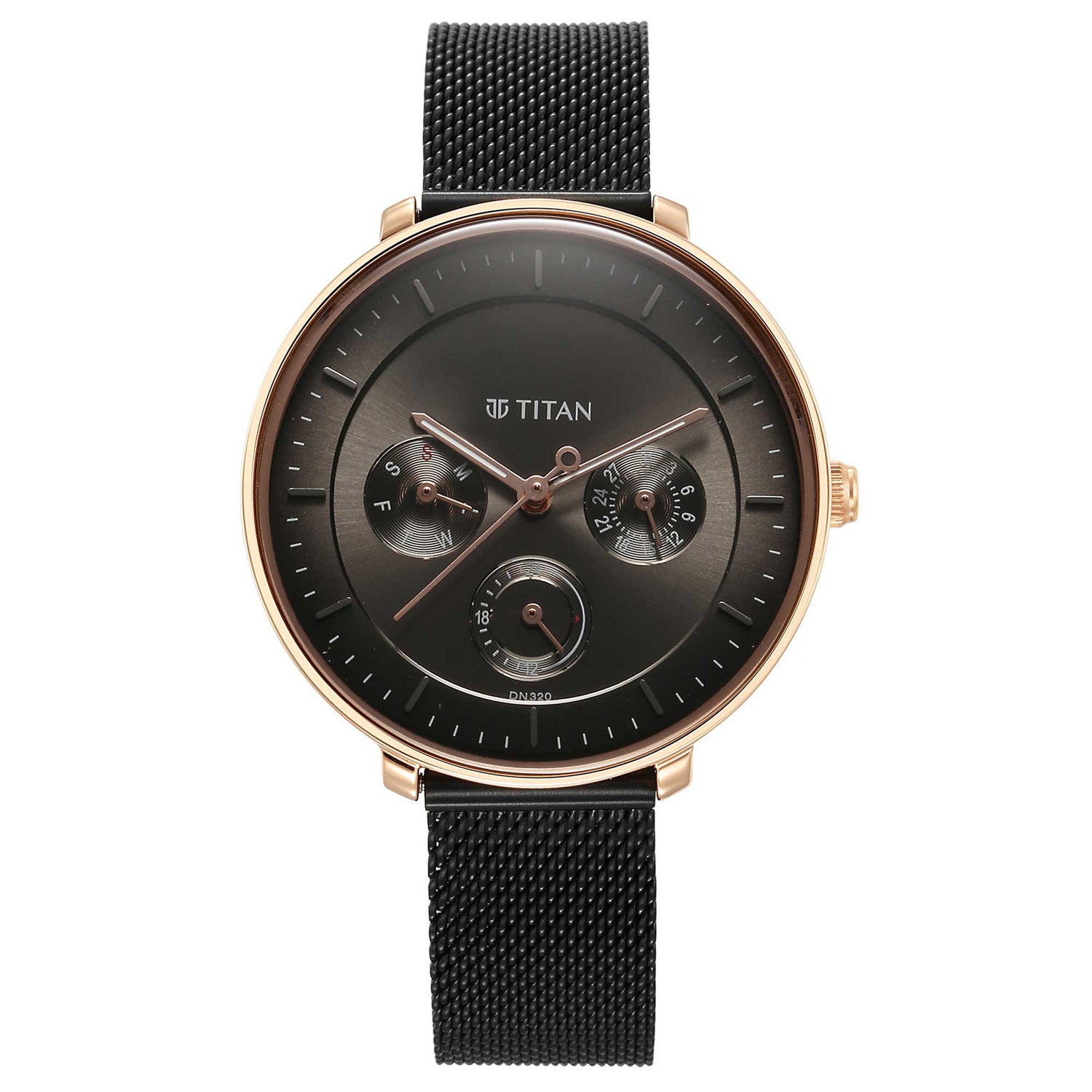 Titan Noir Anthracite Dial Women Watch With Stainless Steel Strap-PEROZ Accessories