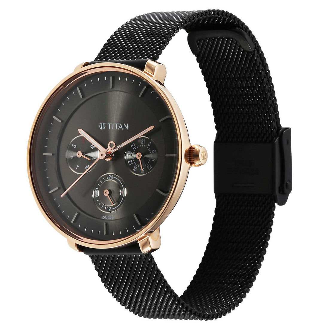 Titan Noir Anthracite Dial Women Watch With Stainless Steel Strap-PEROZ Accessories