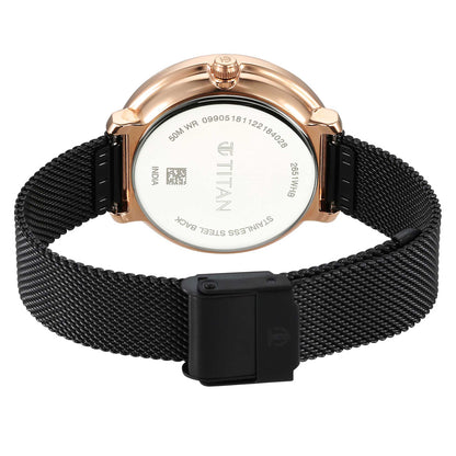 Titan Noir Anthracite Dial Women Watch With Stainless Steel Strap-PEROZ Accessories