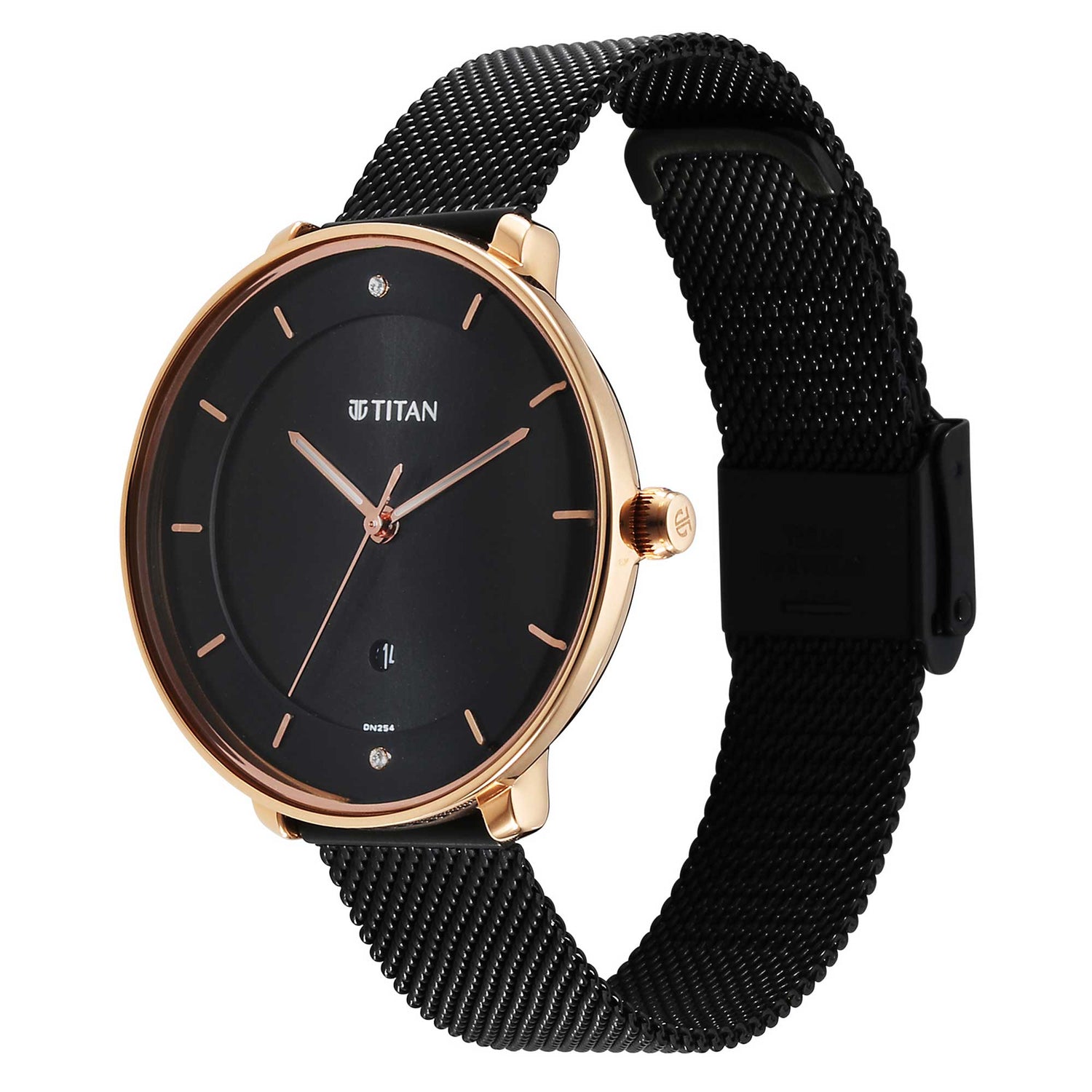 Titan Noir Black Dial Analogue Stainless Steel Strap watch for Women-PEROZ Accessories