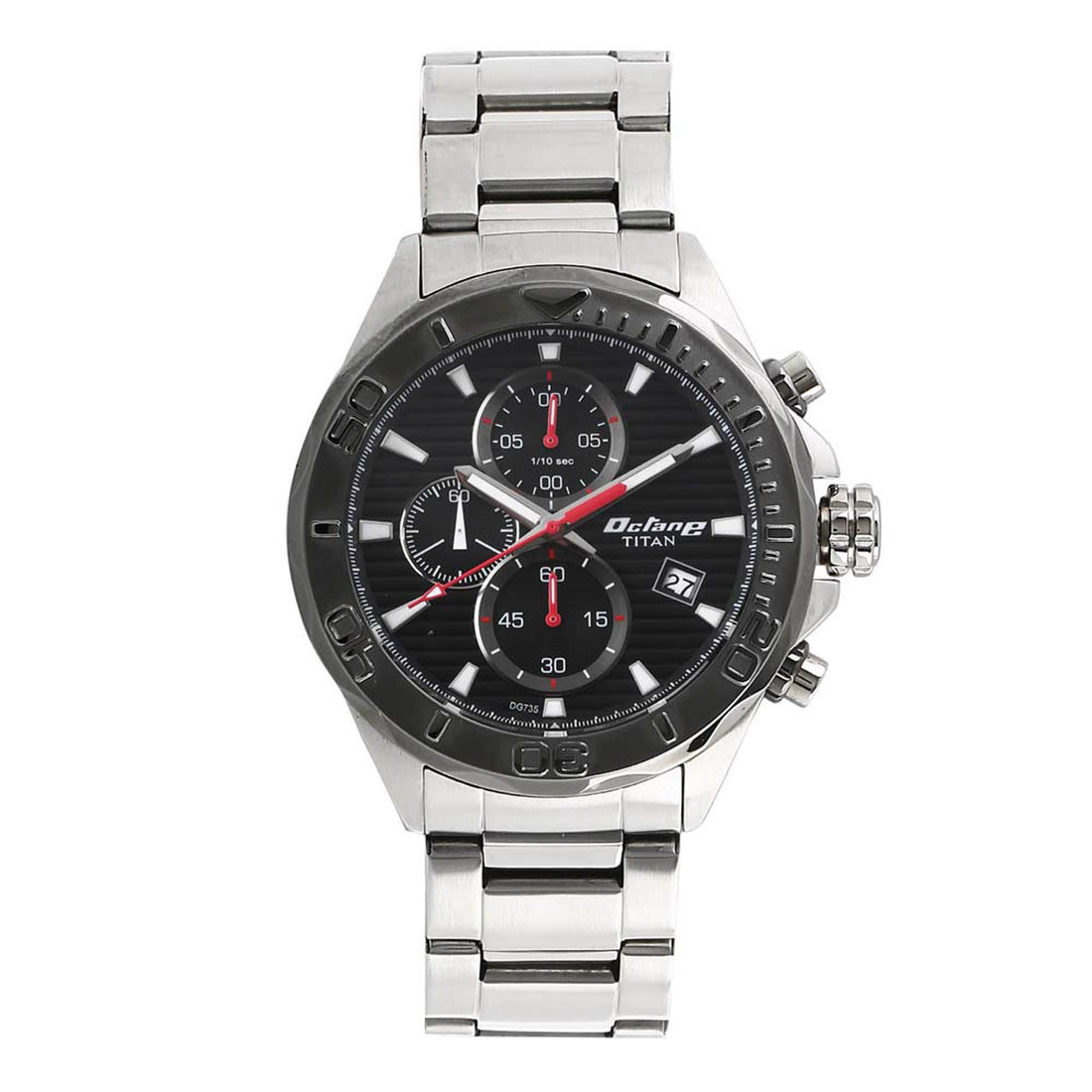 Titan Octane Black Dial Chrono Stainless Steel Watch for Men-PEROZ Accessories