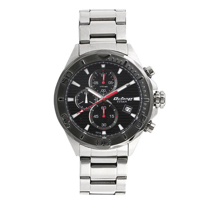 Titan Octane Black Dial Chrono Stainless Steel Watch for Men-PEROZ Accessories
