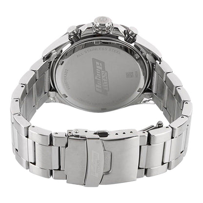 Titan Octane Black Dial Chrono Stainless Steel Watch for Men-PEROZ Accessories