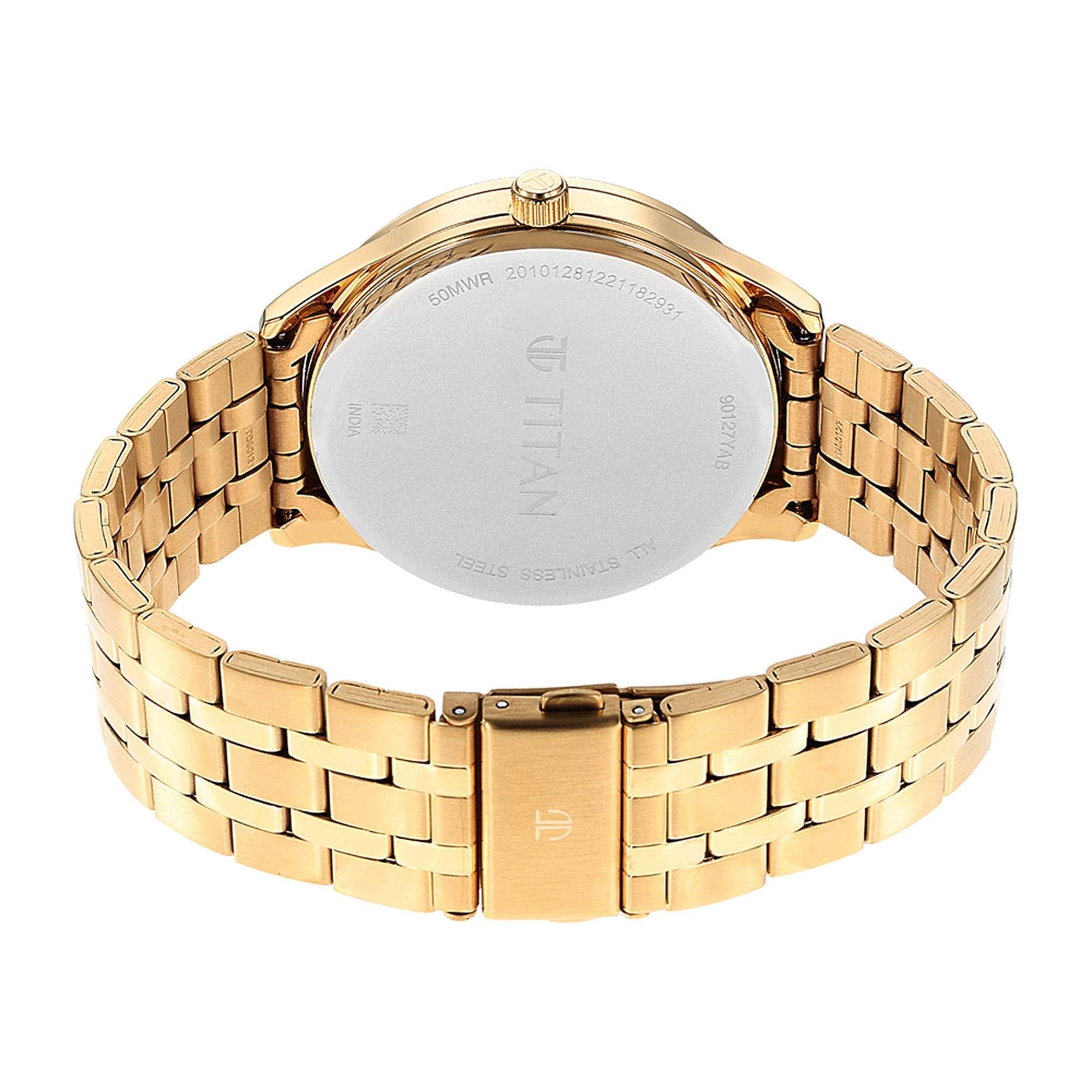 Titan Opulent III Green Dial Multi Stainless Steel Strap watch for Men-PEROZ Accessories