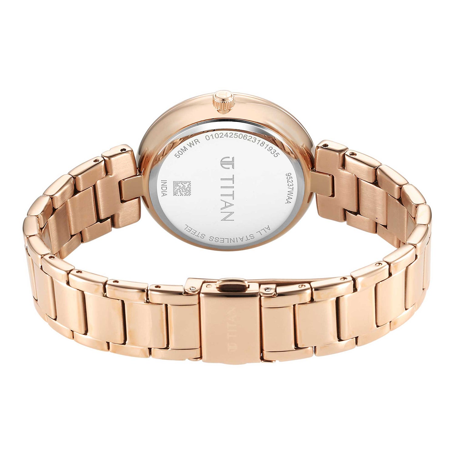 Titan Purple Style Up Quartz Analogue Mother Of Pearl Dial Stainless Steel Strap Watch for Women-PEROZ Accessories