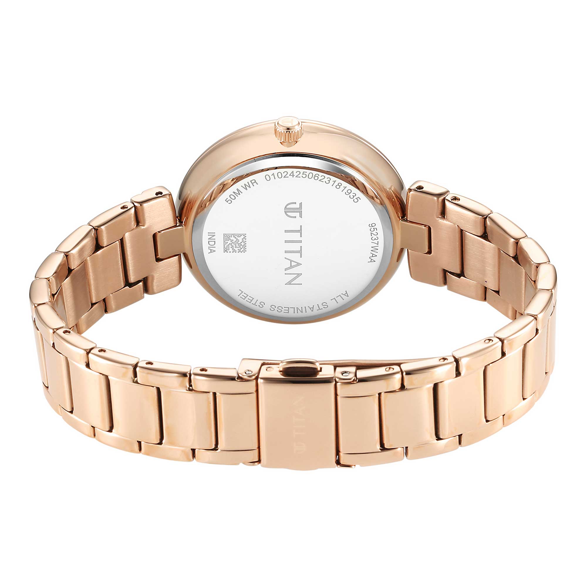 Titan Purple Style Up Quartz Analogue Mother Of Pearl Dial Stainless Steel Strap Watch for Women-PEROZ Accessories