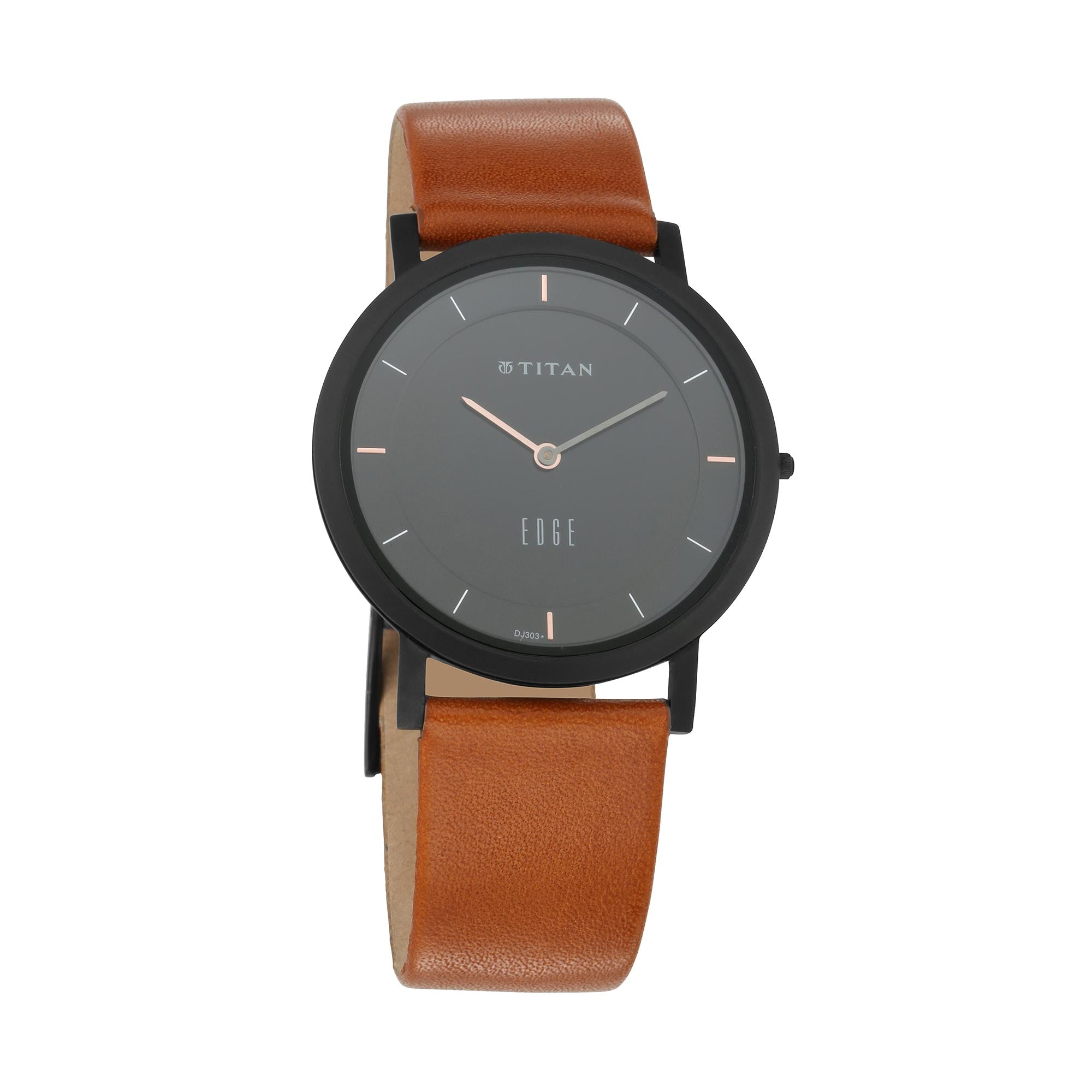 Titan Quartz Analogue Black Dial Leather Strap Watch for Men-PEROZ Accessories