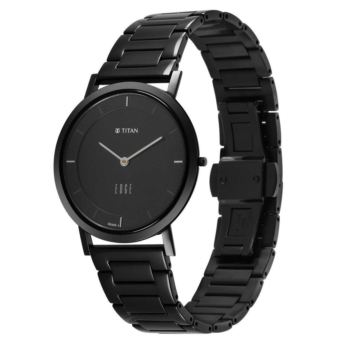 Titan Quartz Analogue Black Dial Stainless Steel Strap Watch for Men-PEROZ Accessories