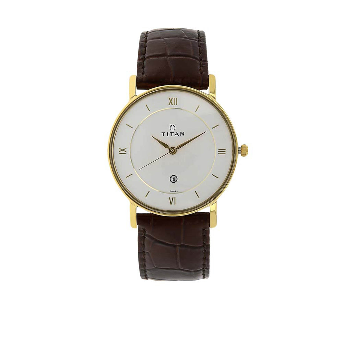 Titan Quartz Analogue with Date White Dial Leather Strap Watch for Men-PEROZ Accessories