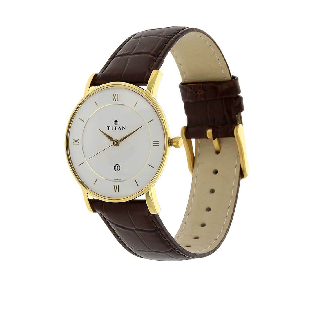 Titan Quartz Analogue with Date White Dial Leather Strap Watch for Men-PEROZ Accessories