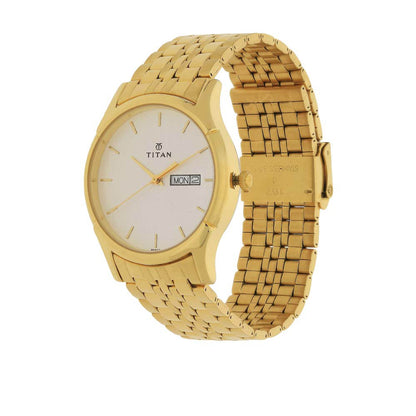 Titan Quartz Analogue with Day and Date Silver Dial Stainless Steel Strap Watch for Men-PEROZ Accessories