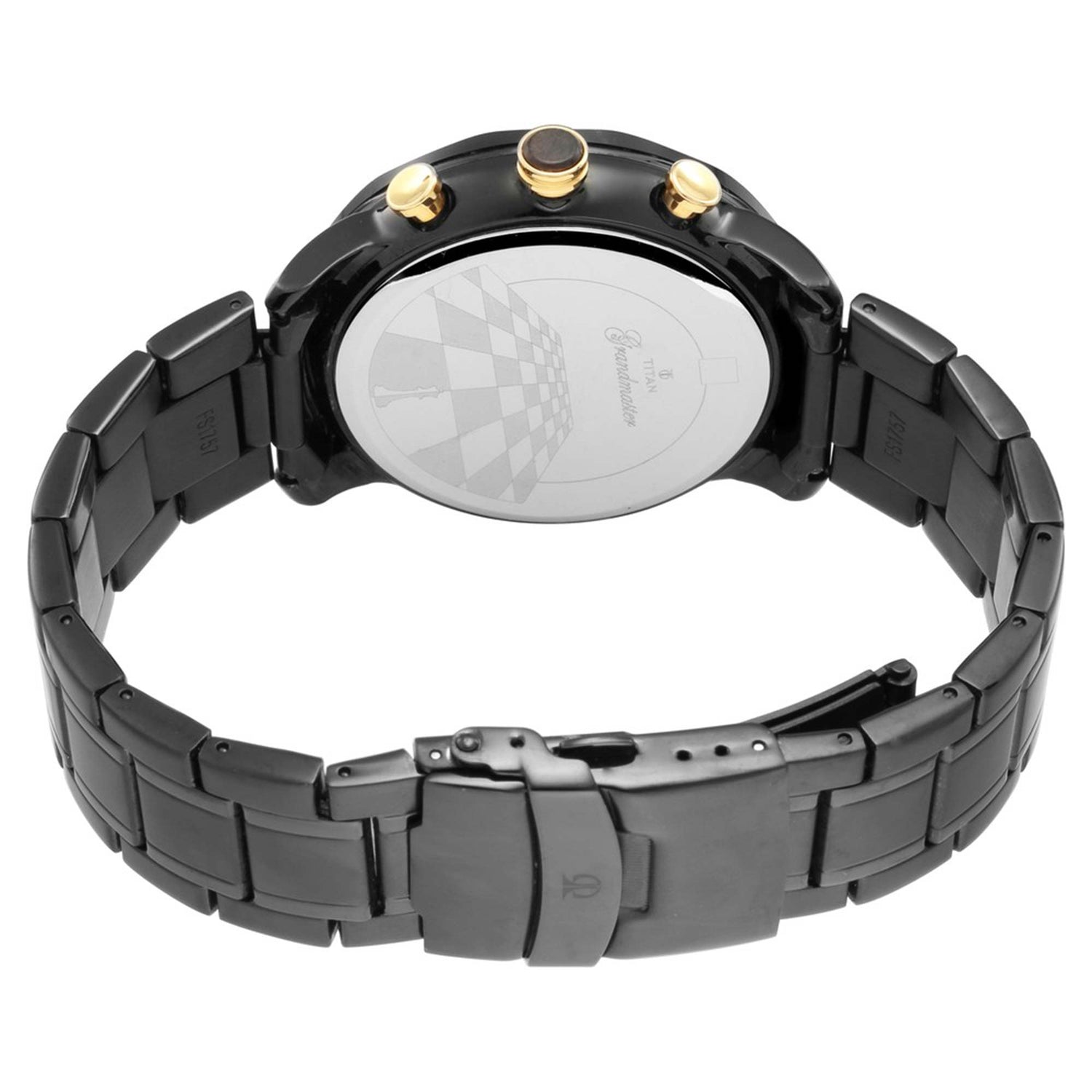 Titan Quartz Multifunction Black Dial Metal Strap Watch for Men-PEROZ Accessories