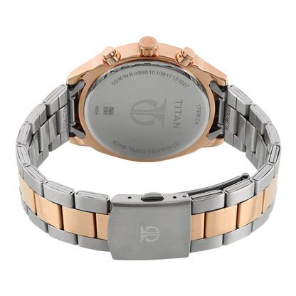 Titan Quartz Multifunction Black Dial Stainless Steel Strap Watch for Men-PEROZ Accessories