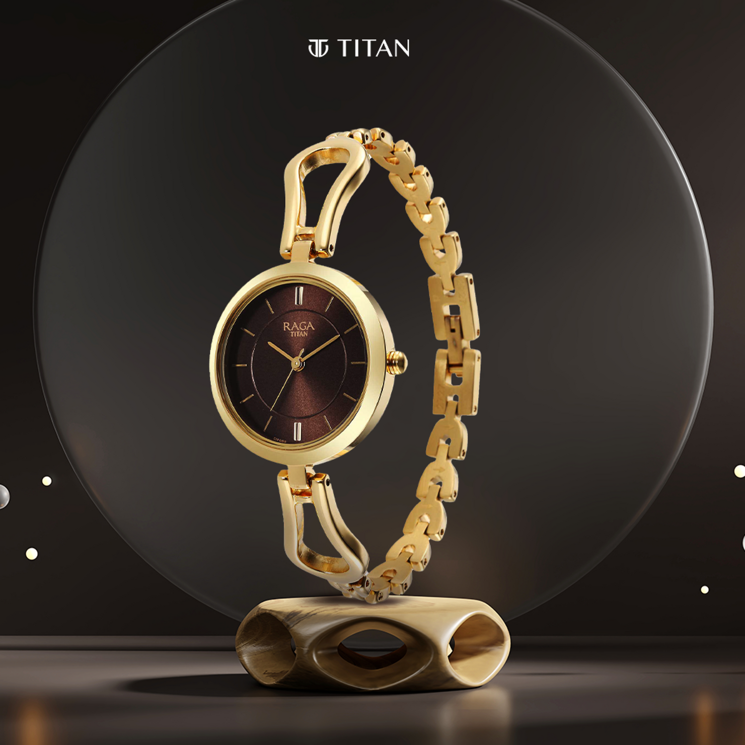 Titan Raga Champagne Dial Watch for Women-PEROZ Accessories