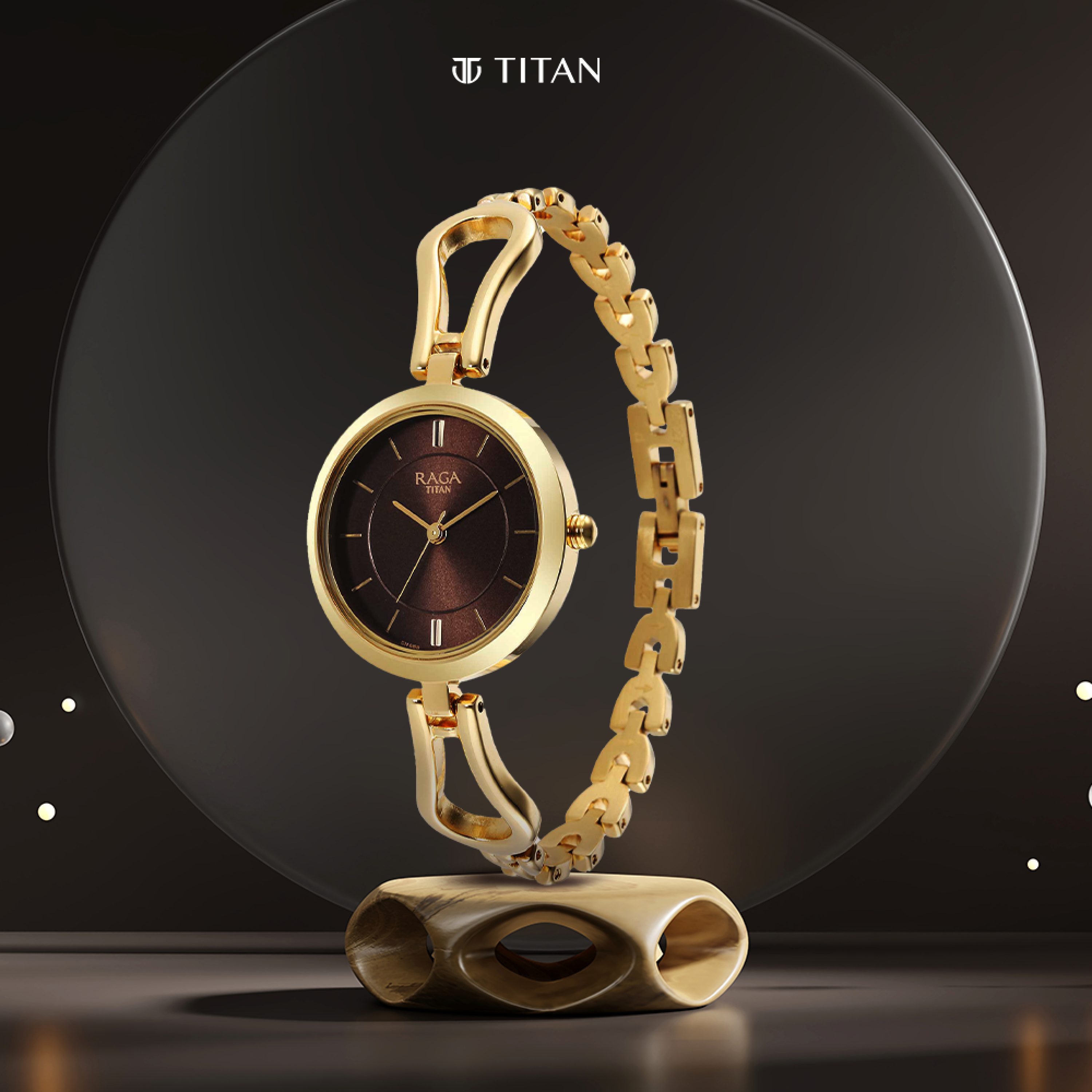 Titan Raga Champagne Dial Watch for Women-PEROZ Accessories