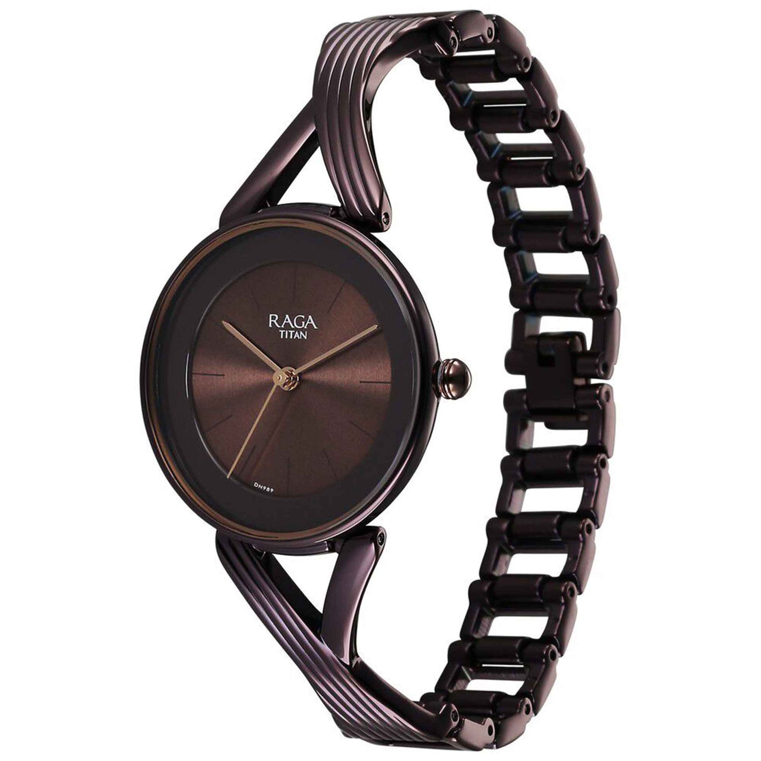 Titan Raga Chic Quartz Analogue Brown Dial Metal Strap Watch for Women-PEROZ Accessories