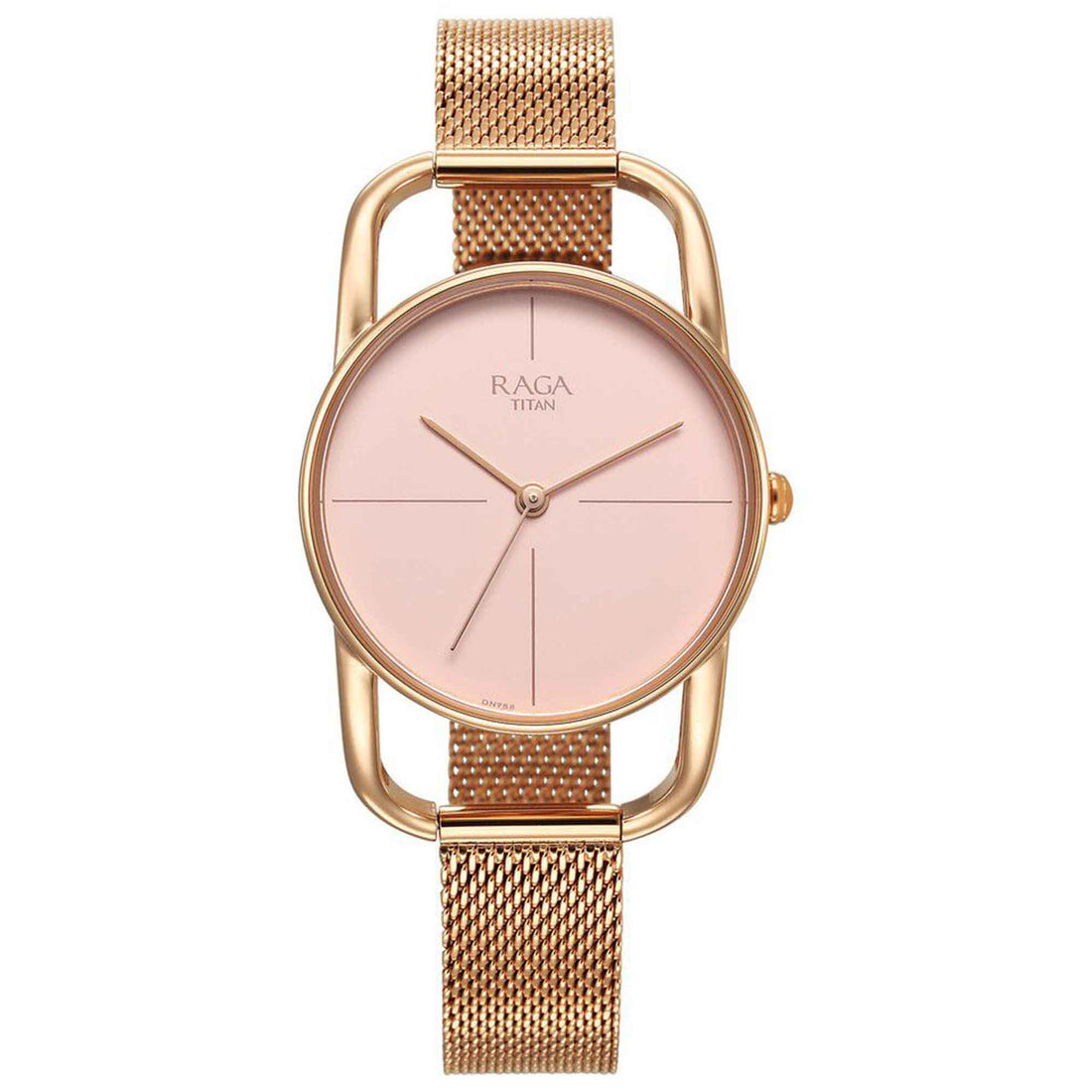 Titan Raga Chic Quartz Analogue Pink Dial Metal Strap Watch for Women-PEROZ Accessories
