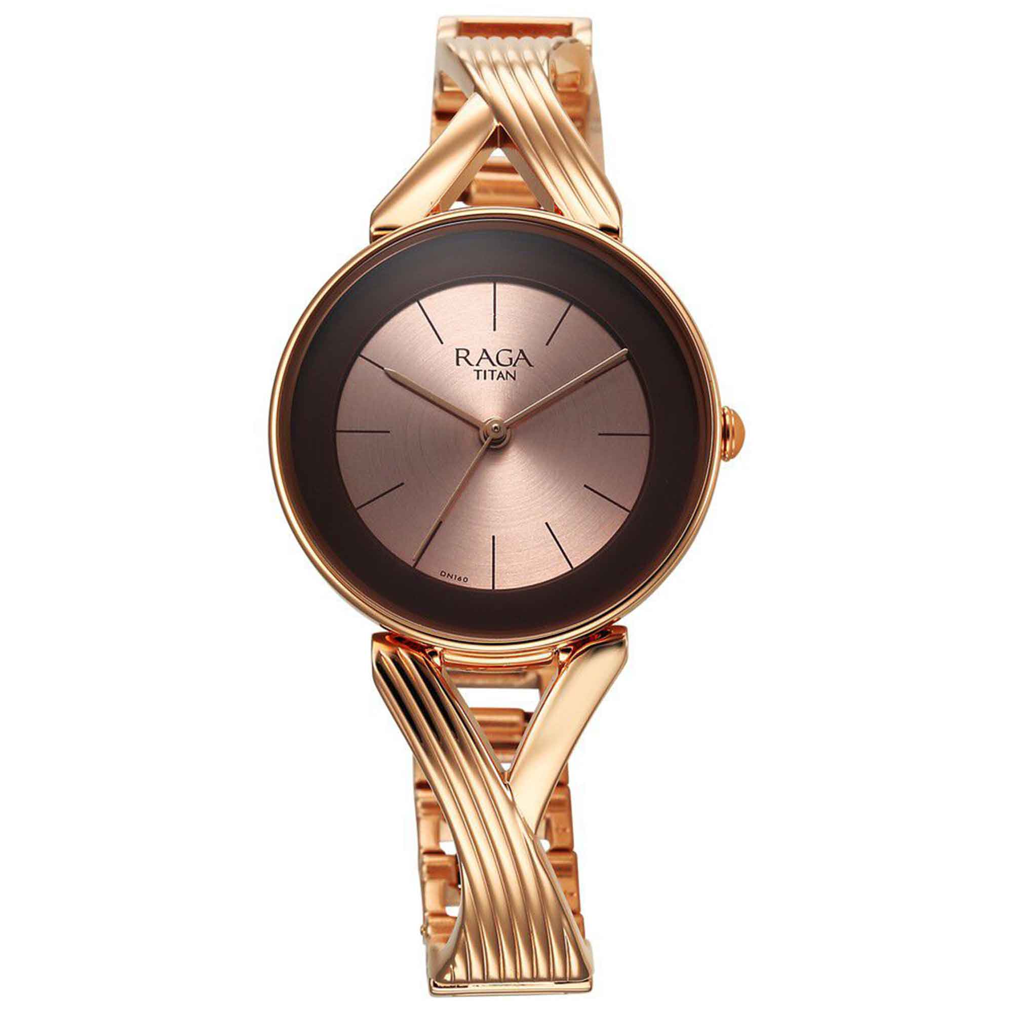 Titan Raga Chic Quartz Analogue Rose Gold Dial Metal Strap Watch for Women-PEROZ Accessories