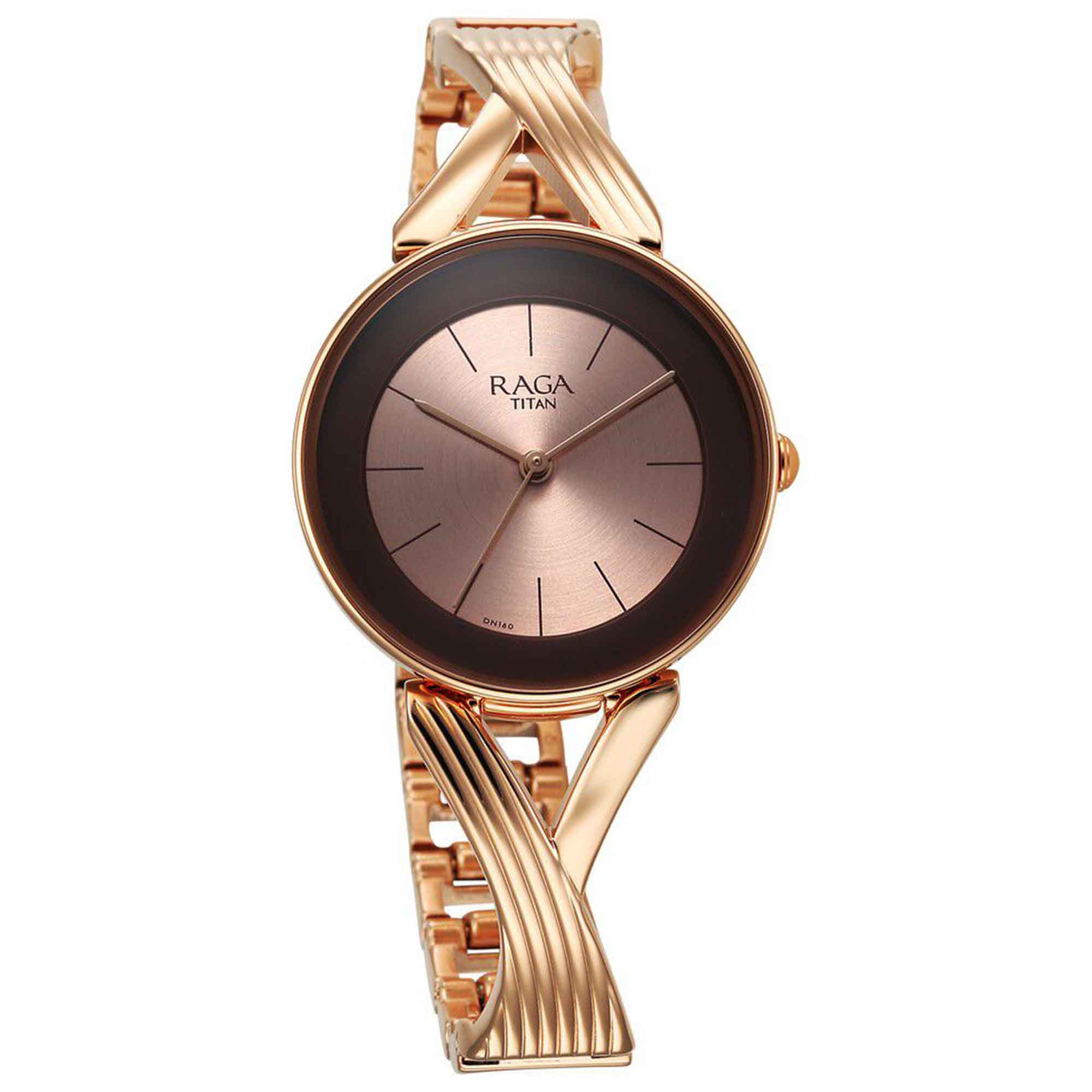 Titan Raga Chic Quartz Analogue Rose Gold Dial Metal Strap Watch for Women-PEROZ Accessories