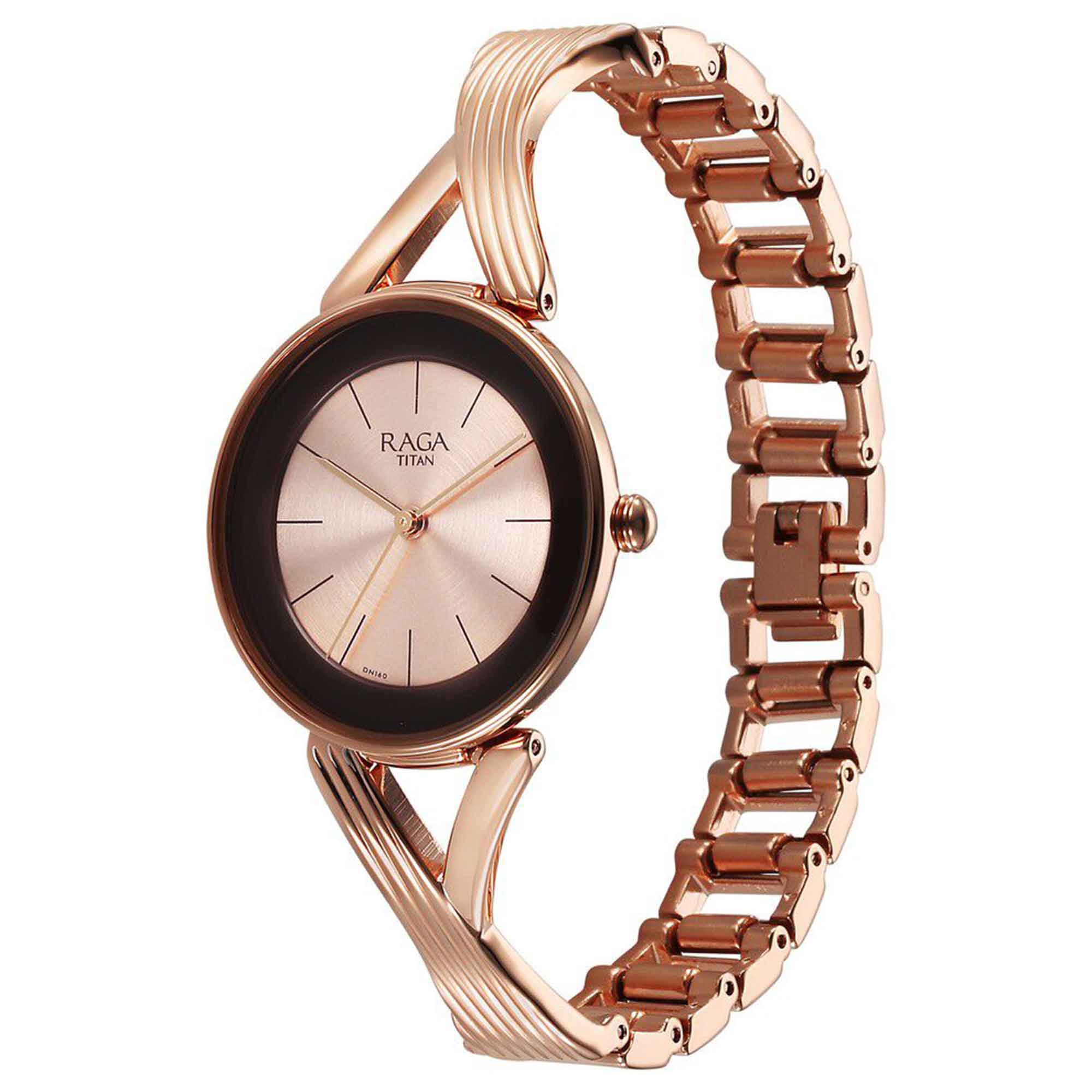 Titan Raga Chic Quartz Analogue Rose Gold Dial Metal Strap Watch for Women-PEROZ Accessories