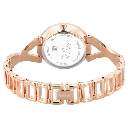 Titan Raga Chic Quartz Analogue Rose Gold Dial Metal Strap Watch for Women-PEROZ Accessories