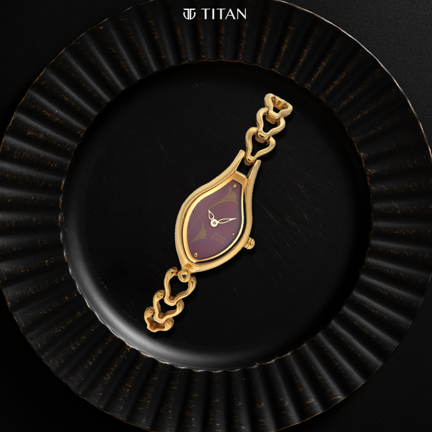 Titan Raga Flora Purple Dial Analog Metal Strap Watch for Women-PEROZ Accessories