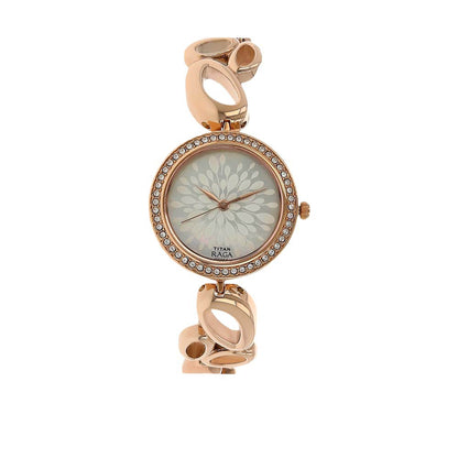 Titan Raga Garden of Eden White Dial Analogue Metal Strap watch for Women-PEROZ Accessories