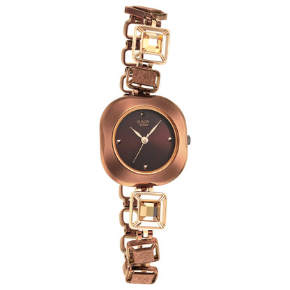 Titan Raga Love All Brown Dial Analogue Metal Strap watch for WoMen-PEROZ Accessories